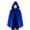 Blue, variant on Women's and Men's Hooded Cloak Unisex Velevt Gothic Short Hooded Cloak Cape Funny Solid Color Cloak for Adults Black