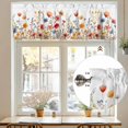 thumbnail image 7 of Yellow and Valances for Windows, 42 x 12in, Red Poppy Watercolor Floral Plants Rod Pocket Kitchen Valance Curtain Light Filtering Window Treatments for Living Room Bedroom, 1 Panel, 7 of 7