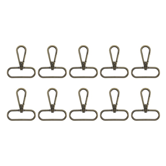 Uxcell 10 pack Swivel Clasps, 1.5" Oval Ring Lobster Clasp Claw Push Gate Snap Hook, Brass