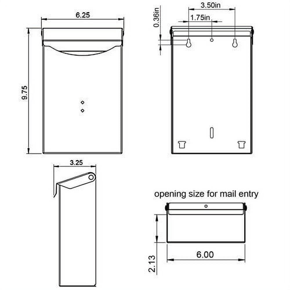 Solar Group Vertical Mailbox - Wall Mount, Weather-Resistant Metal - Black — Home & Garage Storage, Stackable Design