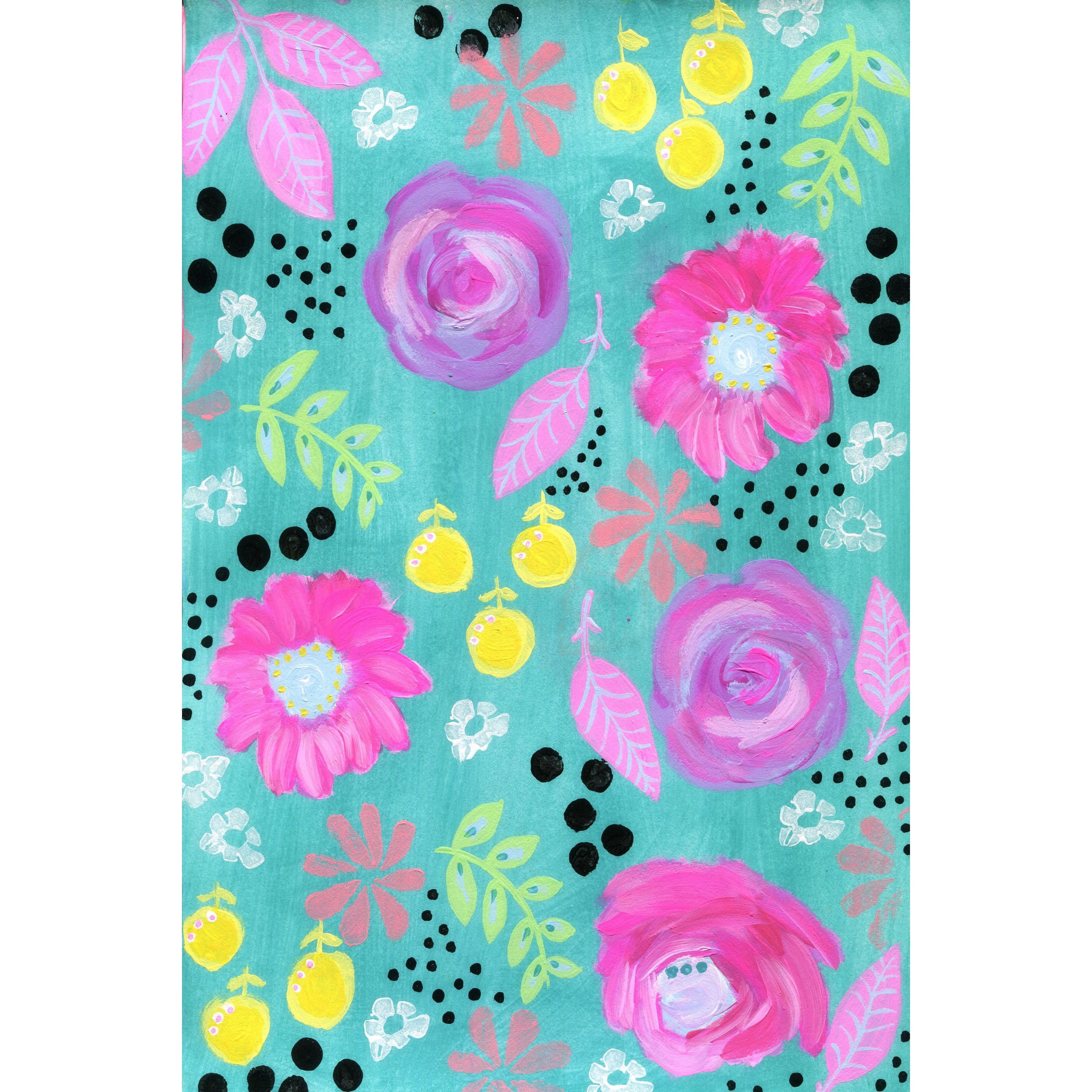 Marmont Hill "Pink Flowers" by Jill Lambert Painting Print on Wrapped Canvas