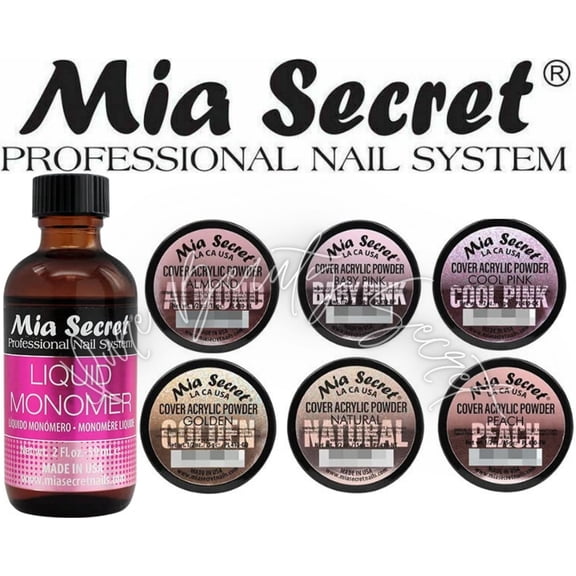 Mia Secret - Monomer 2 oz   COVER (Baby/Cool/Natural/Peach/Almond) - 0.5 oz; 6pc