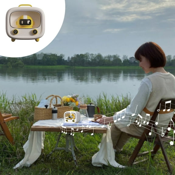 Holloyiver Cute Cartoon Space TV Bluetooth Speaker, Small Portable Wireless Speaker with TWS Pairing, Loud Stereo Sound, Decor for Home/Party/Outdoor/Beach, Fashion Style for Child Adult