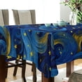 thumbnail image 3 of Qxltty Blue Swirled Waves Square Tablecloth 54×54in Thick Wrinkle Resistant Heat Proof Durable Table Cover for Dining Table, 3 of 9
