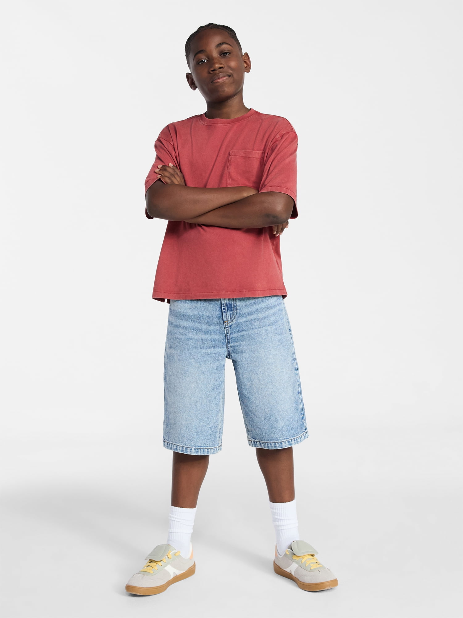 Weekend Academy Boys Washed Pocket Tee with Short Sleeves, Sizes XS-XXL