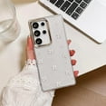 thumbnail image 3 of Case for Samsung Galaxy S24 Ultra, Bling Glitter 3D Bowknot Phone Case Cute Sparkly Crystal Clear Bow Aesthetic Design Slim Soft Durable TPU Transparent Protective Cover for Women - White Bow, 3 of 13