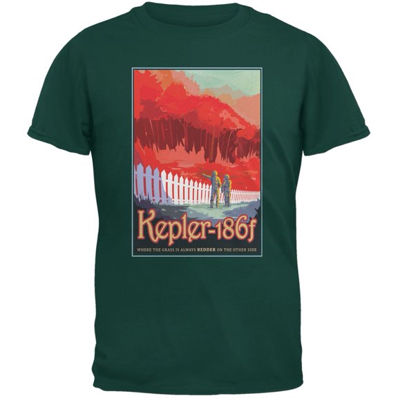Exoplanet Kepler 186f Forest Adult T-Shirt - X-Large