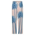 thumbnail image 5 of Palm Trees Pastel Blue Winter Female Pants Flannel High Waist Women Pants Lady Warm Straight Leg Plush Trousers, 5 of 7
