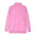 thumbnail image 4 of Dolkfu Jackets for Women Pink Long Sleeve Full Zip Sweatshirts Track Solid Bomber Jacket Coat Women L, 4 of 5