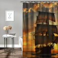 thumbnail image 2 of Orinice Decorative Painting of Sailboat on The Sea at Sunset Shower Curtain Sets for Bathroom Fabric Machine Washable Digital Printing Decor with 12 Hooks,  36x72, 2 of 7
