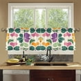 thumbnail image 4 of Yayeee Kitchen Curtains Tier Set of 2 Light Filtering 57"x24" Over Sink Window Panels, Purple Clover Pattern, 4 of 7