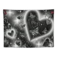 thumbnail image 5 of Nawypu Cute Black and White Heart Tapestry Fantasy White Butterfly Aesthetic Tapestry Hippie 2000s Y2K Teen Girls Tapestries Wall Hanging for Women Nursery Bedroom Living Room Bedroom College Dorm, 5 of 6