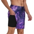 thumbnail image 3 of Picia Purple Bubble Abstract Art pattern Mens Swim Trunks with Compression Liner Stretch Beach Shorts Quick Dry with Zipper Pockets No-Chafing Board Shorts-Medium, 3 of 9
