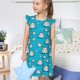 thumbnail image 4 of Balery Hippo In Water Head Camisón de princesa para niñas, pijama de algodón con mangas abullonadas, suave y bonito.-X-Large, 4 of 6