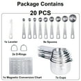 thumbnail image 4 of Measuring Cups and Spoons Set of 20, 7 Stainless Steel Cups & 9 Spoons, 1 + Leveler for Cooking & Baking, 4 of 6