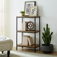 thumbnail image 3 of Caffoz 3-Tier Transitional Wood Bookshelf with Open Shelves in Oak Brown, 3 of 12