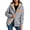 Gray, variant on Womens Sherpa Lined Sweatshirts Winter Warm Halloween Printed Zip Up Drawstring Hoodies with Pockets Casual Soft Comfortable Fleece Jackets