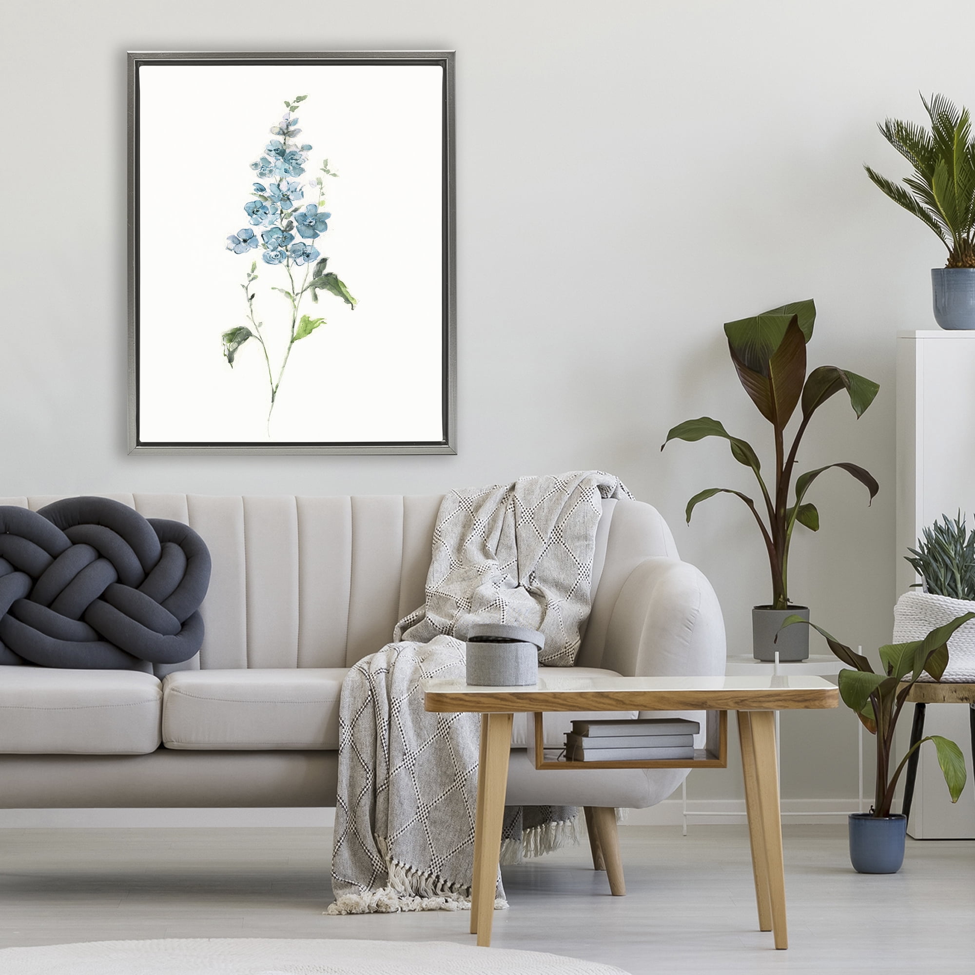 Stupell Industries Natural Spring Herbs Gray Framed Floater Canvas Wall Art, design by Sally Swatland