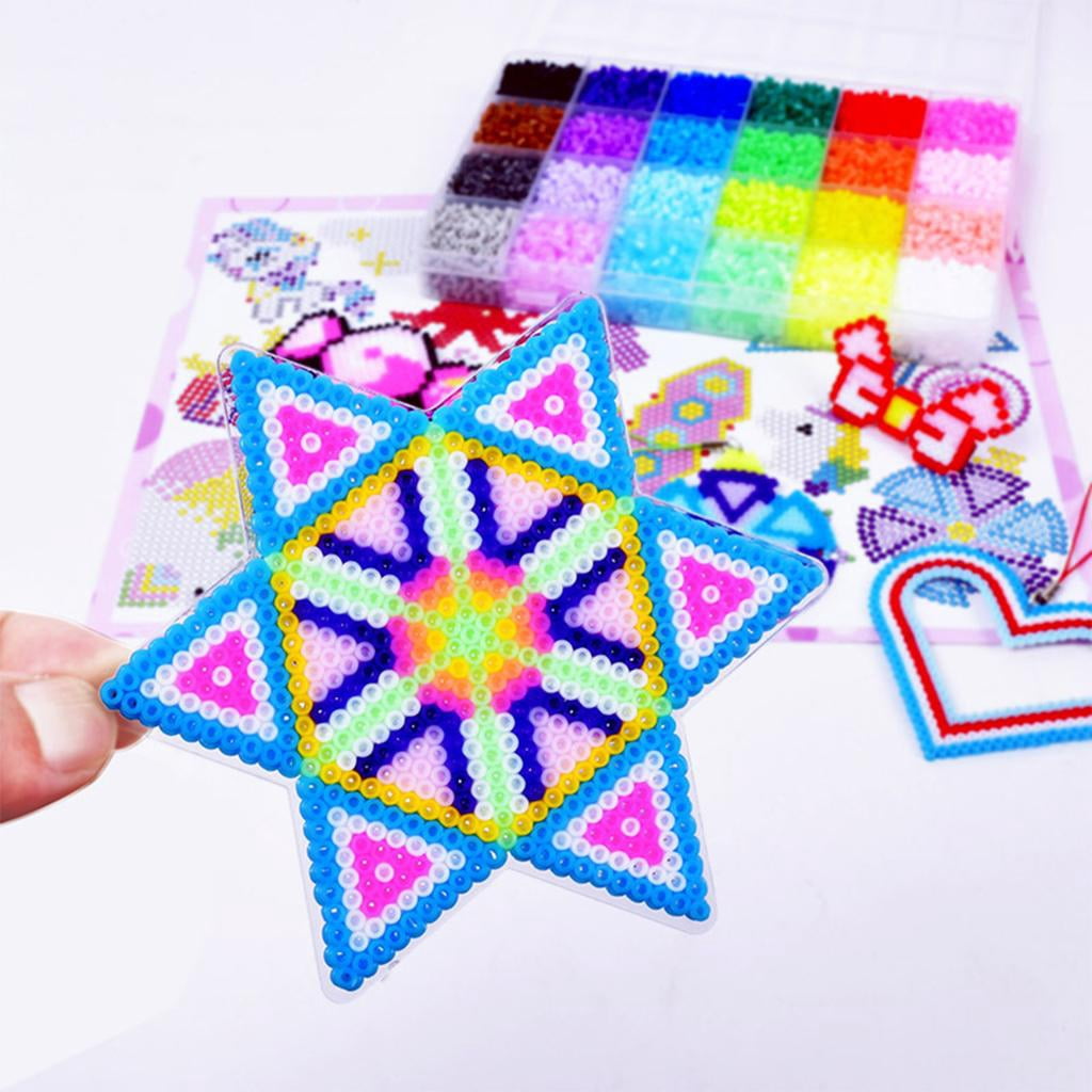 Yunhgft Fuse Beads Kit Perler Beads Fusion W/ Patterns Activity Toy Iron Beads for Crafts Kids