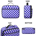 thumbnail image 3 of Blue and White Checkered Pattern Insulated Lunch Bag Teens,Bento School Lunch Bag for Teens for Work,Picnic or Travel 10.6x7.7x4.3 Inches,12 Can Capacity, 3 of 6