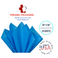 thumbnail image 3 of Brilliant Blue Tissue Paper Squares, Bulk 24 Sheets, Feronia packaging, Made In USA Large 20 Inch x 30 Inch, 3 of 13