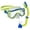 Blue Lime, variant on Rapido Boutique Collection Clareza Junior 180° Panoramic View Anti-Leak Anti-Fog Kids Snorkel Mask Set Combo Kit - Silicone Mask and Dry Snorkel Set for Youth and Junior Snorkeling and Swim Gear