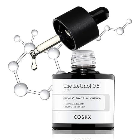 COSRX Retinol 0.5 Oil, Anti-aging Serum with 0.5% Retinoid Treatment for Face, Reduce Wrinkles, Fine Lines, Gentle Skincare for Day
