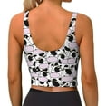 thumbnail image 3 of Haiem Cute Animal with Cow Pattern Womens Sports Bra - U Neck Padded Low Impact Yoga Bra Workout Crop Top Gym Moisture-Wicking Workout Vest -Large, 3 of 9