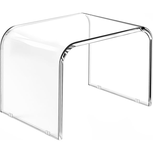BOPKOWI Acrylic Step Stool,Acrylic Stool,Acrylic Small Step Stool,Acrylic Footstool,Clear Step Stool with Non-Slip for Bathroom,Holds Up to 250lbs (with Non-Slip Stool, Pack of 1)
