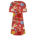 thumbnail image 4 of Summer Flower Dress for Women Casual Short Sleeve Crewneck Tank Dresses Beach Vacation Mini Sundress, 4 of 4