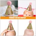 thumbnail image 3 of KAKOWELY Sombrero de primer cumpleaños, sombrero de cono de cumpleaños, sombrero de fiesta, gorro de cono de cumpleaños con purpurina para niño pequeño, 3 of 5