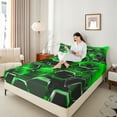 thumbnail image 6 of Castle Fairy 4-Piece King Sheet Set - Green Hexagon Gradient Honeycomb, 6 of 7