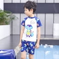 thumbnail image 2 of Tignapoo Boys' Cartoon Dinosaur Print Swimwear Set - 3-Piece Swim Trunks with Matching Accessories for Beach and Pool Fun - Size L (4703# Crocodile Sunglasses Set), 2 of 6