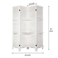 thumbnail image 5 of Hofitlead 4 Panel Room Divider with Shelves 5.6Ft Wooden Folding Screens Privacy Partition Wall for Bedroom Living Room Office, Warm White, 5 of 8