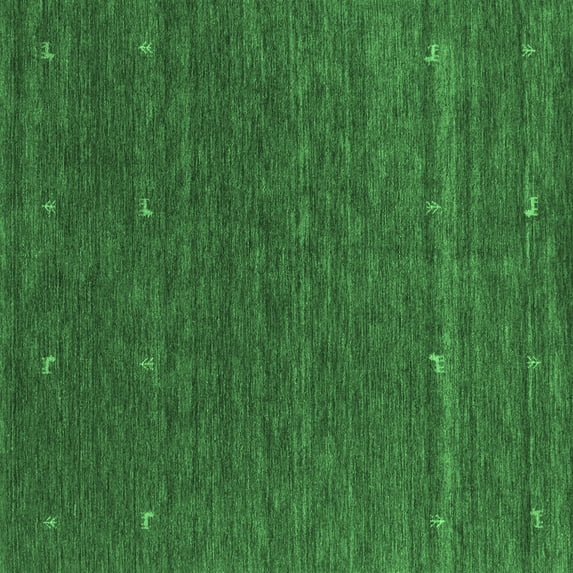 Ahgly Company Indoor Square Abstract Emerald Green Contemporary Area Rugs, 8' Square