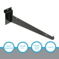 thumbnail image 4 of 10 inch Black Shelf Bracket for Slatwall - 10 PK - Sturdy Metal Slatwall Accessories - Black Slatwall Shelf Brackets for Slatwall Shelves  Durable Slat Wall Shelf Brackets for Organized Storage, 4 of 7