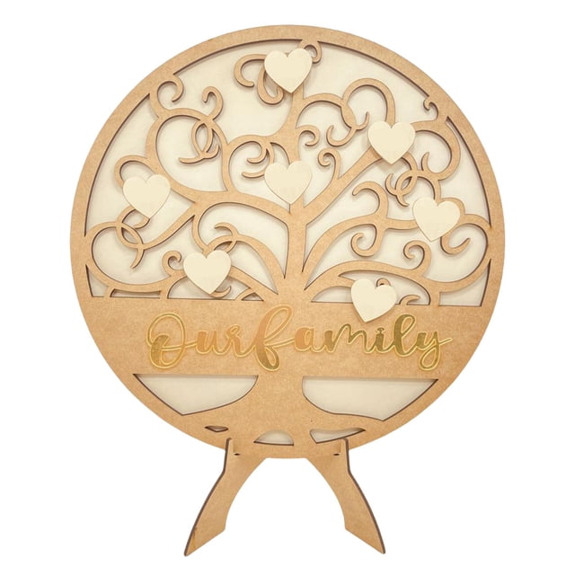 Unieke Bruiloft Gastenboek Decoratieve met 30 Lege Harten Frame Drop Box Harten Nuestra familia