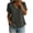 Gray, variant on Women's Cotton Linen Tops Split V Neck Shirt Curved Arc Hem Retro Casual Shirts Army Green,M