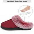 thumbnail image 6 of HomeTop Women's Classic Microsuede Memory Foam Slippers Durable Rubber Sole with Warm Faux Fur Collar, 6 of 7