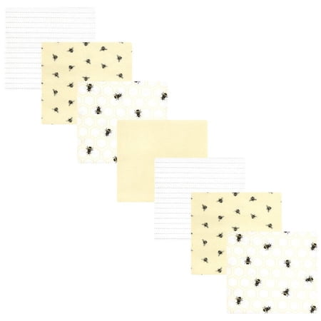 Hudson Baby Unisex Baby Cotton Poly Flannel Receiving Blankets Bundle, Honey Bee, One Size