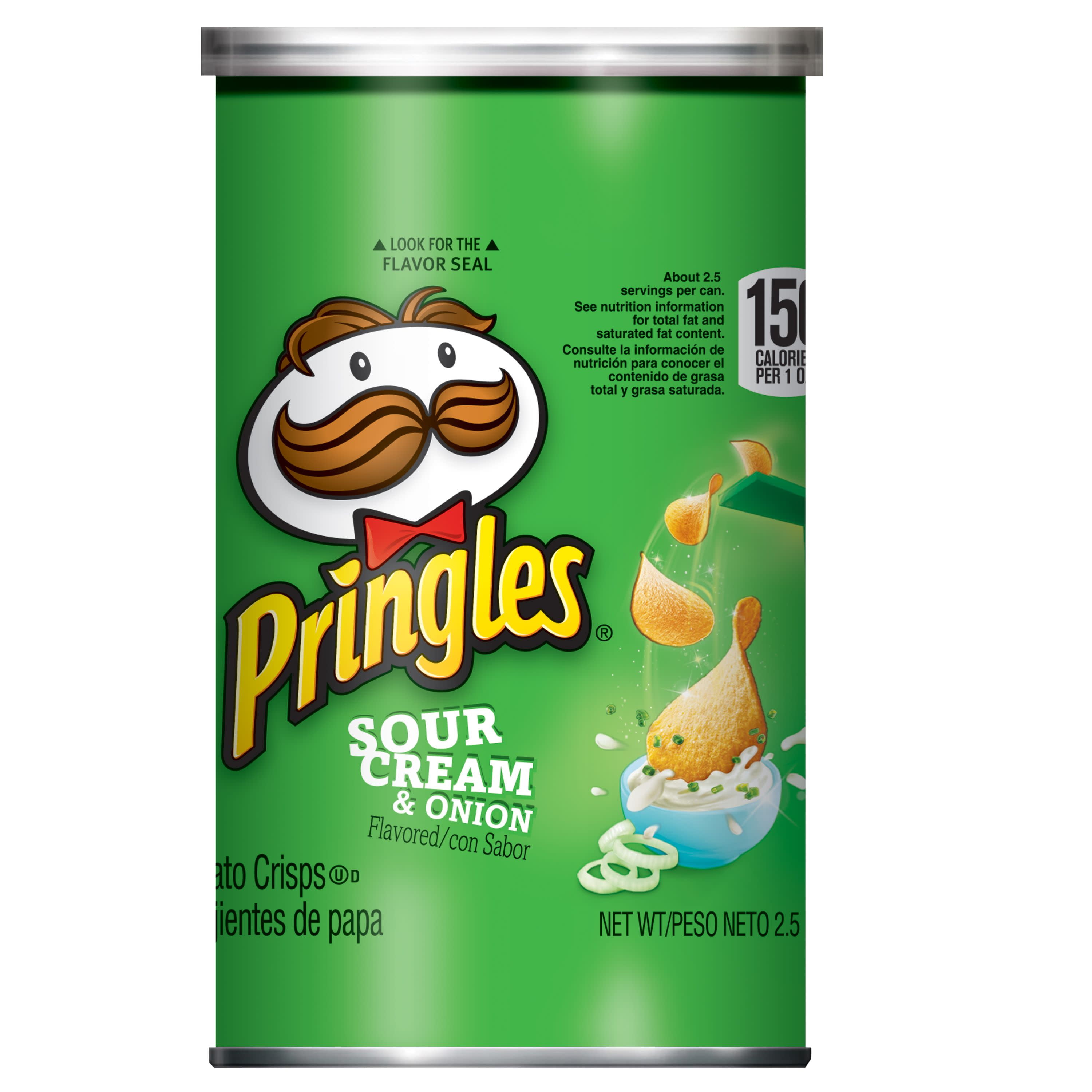 Pringles, Potato Crisps Chips, Sour Cream & Onion Flavored, Single