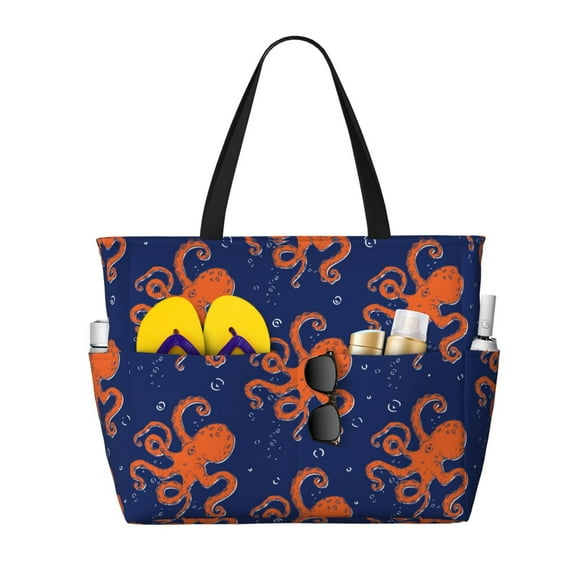 Disketp Octopus Bolsa de Playa de Gran Capacidad, Bolso Impermeable y a Prueba de Arena para Mujer, Ideal para Playa, Piscina y Natación