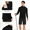 thumbnail image 6 of Ecqkame Men's Sun Protection Hoodie Tops Long Sleeve Fishing Shirt with Hood Mask Lightweight Athletic Running Outdoor Tops 01-Black XXXL, 6 of 7