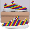 thumbnail image 3 of Rainbow Pride Shoes Men Women Fashion LGBT Sneakers Adult Lightweight Breathable Running Shoes White Size 3.5, 3 of 7