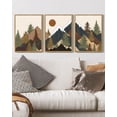 thumbnail image 3 of SHENIFY Set Sunrise Pine Tree Forest Nature Scenry Wilderness Landscape Art Farmhouse Rustic Modern Art Decorative for Living Room Bedroom 11x14in3pcs Natural Framed, 3 of 5