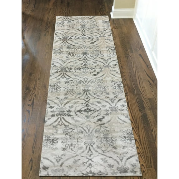 Radici USA 3746 Pristine Trasitional Bone Oriental Damask Area Rug (2'2" x 7'7")