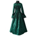 thumbnail image 5 of Lolmot Gothic Dresses for Women Retro Floral Print Flare Sleeve Princess Ball Gowns Dress Medieval Renaissance Victorian Lace Dress Maxi Dress Halloween Costume, 5 of 5
