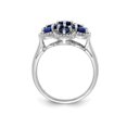 thumbnail image 3 of 1.70 Carat (ctw) Sapphire Cluster Flower Ring in Sterling Silver, 3 of 4
