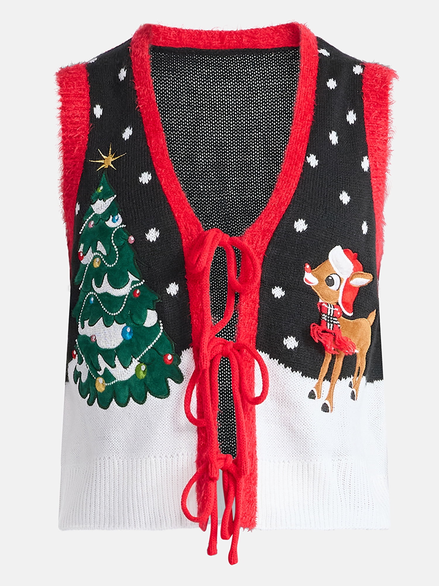 Rudolph the Red-Nosed Reindeer Women's Christmas Tie Vest, Sizes XXS-XXL