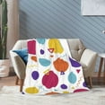 thumbnail image 3 of Multicolored Dot Print Blanket, Fluffy Soft Cozy Blanket Flannel Plush Microfiber Couch Throw, Bedding, 80"x60", 3 of 7